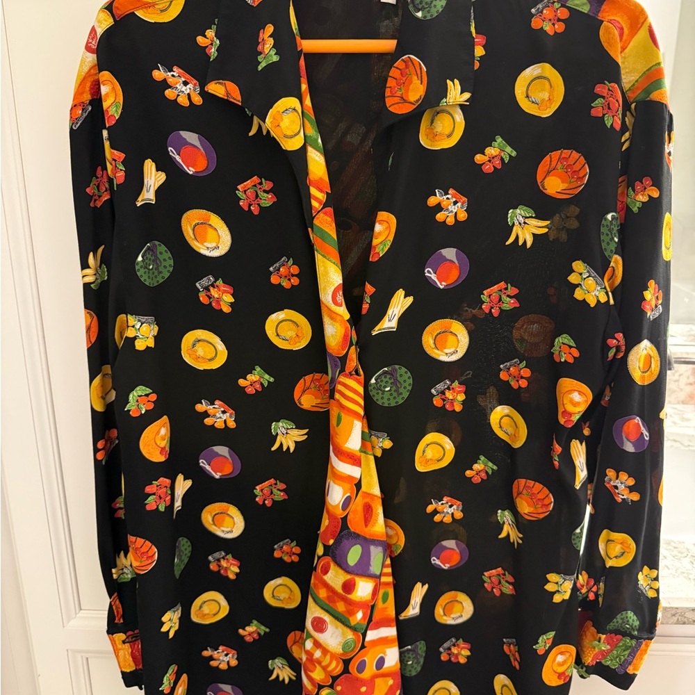 Dorothy Schoelen Colorful Fruit Print Women's Blouse